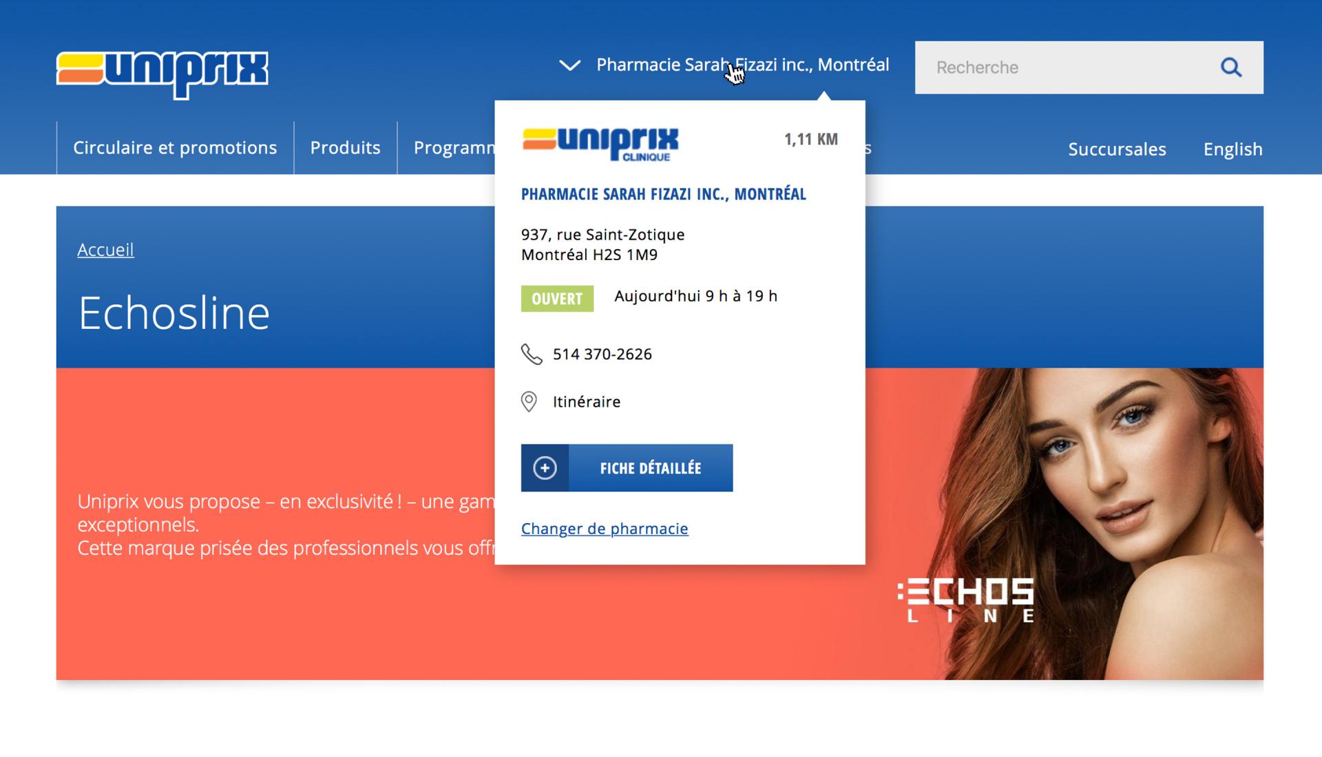 Uniprix - Interface point de vente